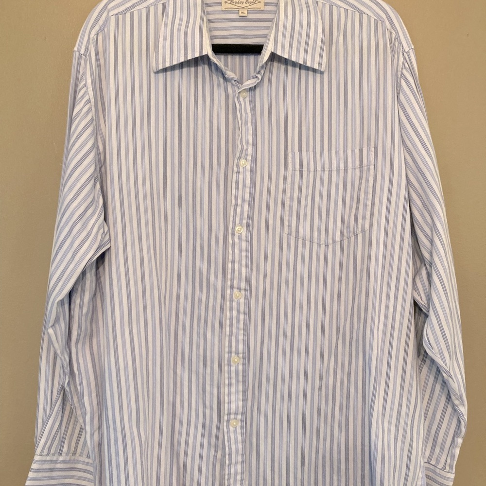 Mens straight bottom striped shirt